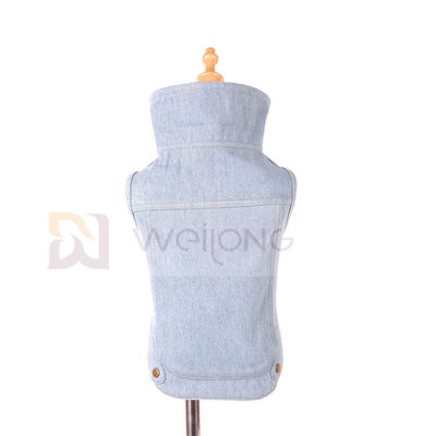 Áo khoác thú cưng mùa xuân mùa hè Màu xanh cổ điển được giặt cho thú cưng Áo khoác denim cho chó mèo