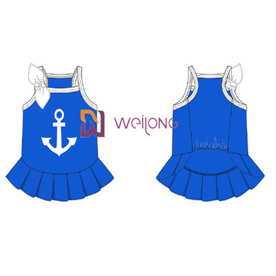 Tùy chỉnh Cvc Jersey Sailor Anchor Pet Dress Váy cho chó thoáng khí Nữ