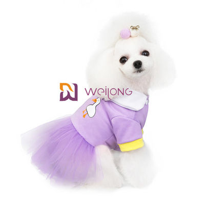 Kẹo ngọt có màu cho chó dự tiệc Quần áo cho thú cưng CVC Jersey 180G với váy vải tuyn lấp lánh