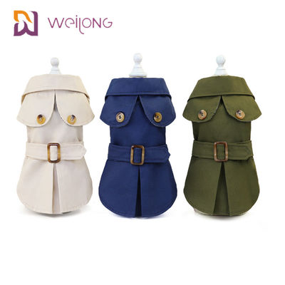 Nút mở Con mèo bụi Mùa đông Mặc áo gió kẻ sọc bằng vải cotton cho thú cưng cho chó