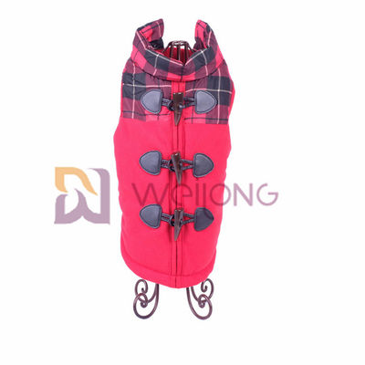 Ox Horn Leather Loops Dog Down Jacket Velcro / Faux Opening Warm Dog Coats