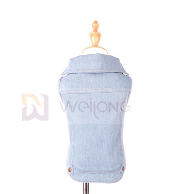 Áo khoác thú cưng mùa xuân mùa hè Màu xanh cổ điển được giặt cho thú cưng Áo khoác denim cho chó mèo