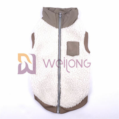 Độ đàn hồi tốt Dây kéo bạc Berber Lông cừu Áo khoác cho thú cưng 2 * 2 RIB Áo khoác cho chó cơ thể thấp cho mùa đông
