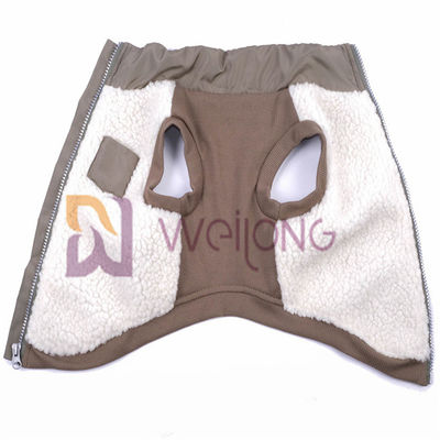 Độ đàn hồi tốt Dây kéo bạc Berber Lông cừu Áo khoác cho thú cưng 2 * 2 RIB Áo khoác cho chó cơ thể thấp cho mùa đông