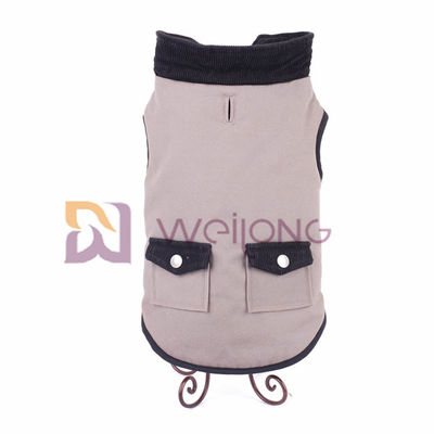 Cao cấp 100% cotton vải cho chó Áo khoác kẻ sọc thật bạc nút bỏ túi XS S M L XL