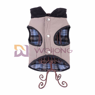 Cao cấp 100% cotton vải cho chó Áo khoác kẻ sọc thật bạc nút bỏ túi XS S M L XL