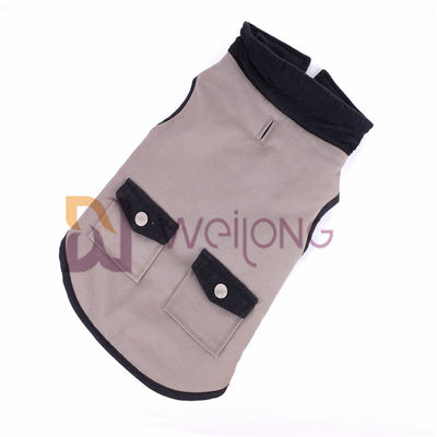 Cao cấp 100% cotton vải cho chó Áo khoác kẻ sọc thật bạc nút bỏ túi XS S M L XL