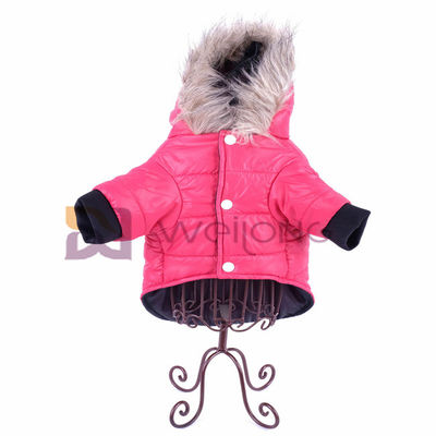Wadding Snaps Điền mở Mũ lông thú Quần áo Hoodie Áo khoác ngoài cho chó Polyester