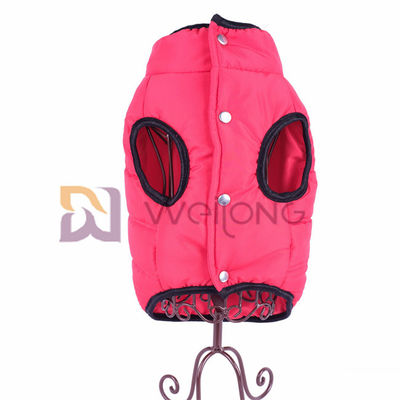 Silver Snaps Pet Jacket Red Pongee Winter Dog Padded Jacket