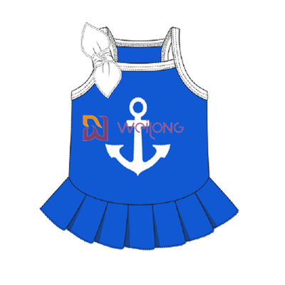 Tùy chỉnh Cvc Jersey Sailor Anchor Pet Dress Váy cho chó thoáng khí Nữ