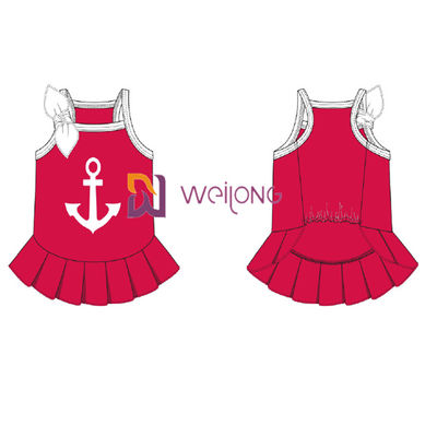 Tùy chỉnh Cvc Jersey Sailor Anchor Pet Dress Váy cho chó thoáng khí Nữ