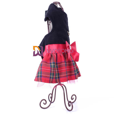 Giáng sinh Vest Pet Dress Brushed Tricot Satin Bow Dog Dress Giáng sinh