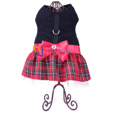 Giáng sinh Vest Pet Dress Brushed Tricot Satin Bow Dog Dress Giáng sinh