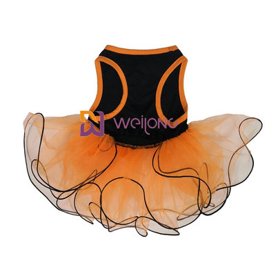 Bí ngô / Skull Tulle Váy Halloween Pet Dress Bow Trang trí CVC Jersey