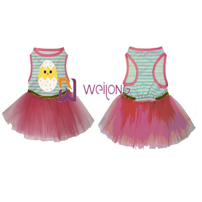 Co giãn tốt Váy đôi Phục Sinh Váy cho thú cưng CVC Jersey 180G Váy cho chó nữ