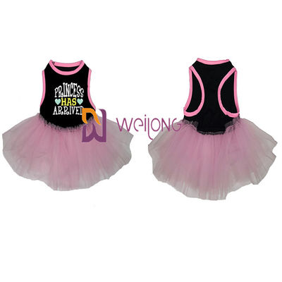 Tulle Ruffles Váy nhỏ cho chó không tay và cổ tròn lỏng lẻo Váy cho chó màu hồng