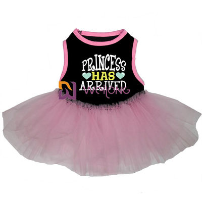 Tulle Ruffles Váy nhỏ cho chó không tay và cổ tròn lỏng lẻo Váy cho chó màu hồng