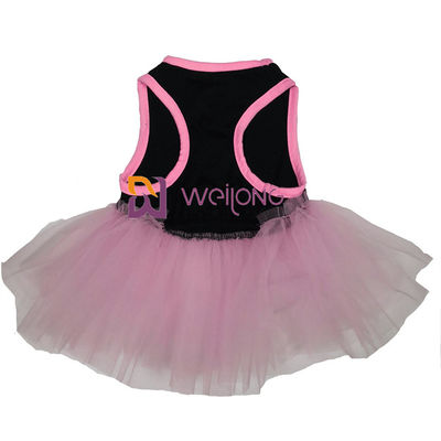 Tulle Ruffles Váy nhỏ cho chó không tay và cổ tròn lỏng lẻo Váy cho chó màu hồng