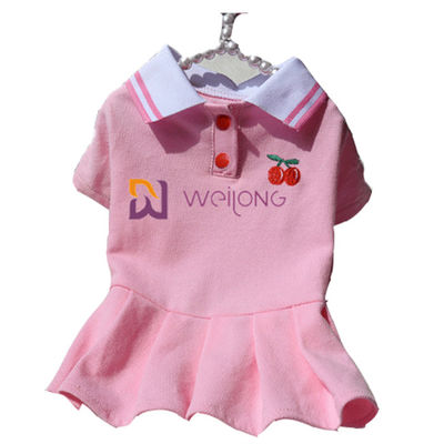 Sườn dệt kim cổ áo thêu váy thú cưng tùy chỉnh cho mùa xuân / mùa hè