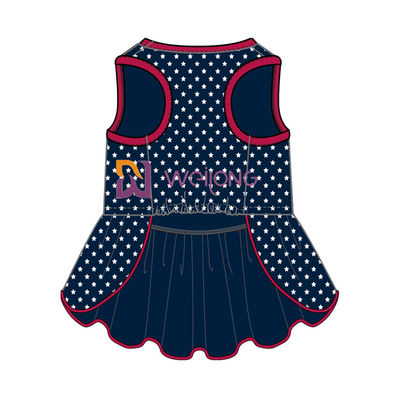 Glitter Print USA Ngôi sao cao su CVC Jersey Dog Dress Nam Tùy chỉnh