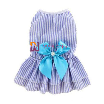 Màu sắc có thể tùy chỉnh Poly váy chó dễ thương Satin Nơ bông Seersucker