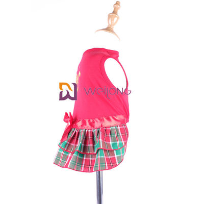 Sợi nhuộm CVC Con chó Giáng sinh Váy kẻ sọc Satin Ruy băng Nơ tùy chỉnh
