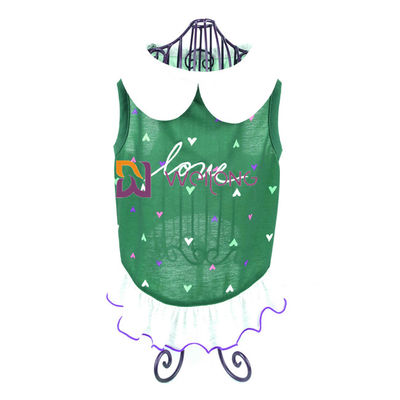 In kỹ thuật số Thêu Pet Dress Love Poly Jersey Custom Summer Heart dệt Cổ áo cho chó Dressing Gown