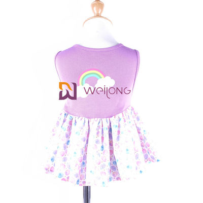 Tùy chỉnh CVC Jersey Rainbow Pet Dress In kỹ thuật số Váy tutu chó Pongee