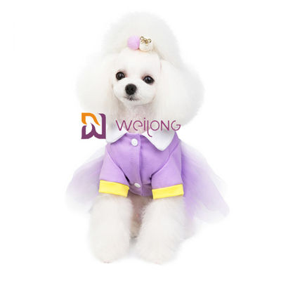 Kẹo ngọt có màu cho chó dự tiệc Quần áo cho thú cưng CVC Jersey 180G với váy vải tuyn lấp lánh