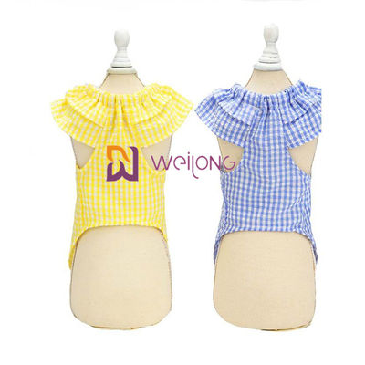 Cao su in màu Mùa hè Seersucker Dog Puppy Dress XS S M L XL
