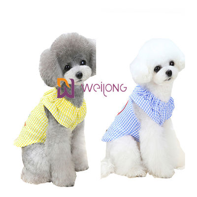 Cao su in màu Mùa hè Seersucker Dog Puppy Dress XS S M L XL