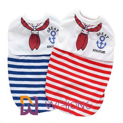 In kỹ thuật số tùy chỉnh Sailor neo sọc Pet T shirt cho chó con 100% cotton