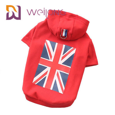 The Union Jack Rubber Print UK Flag Pet Hoodie Loại ngắn BSCI Áo khoác cho chó dễ thương
