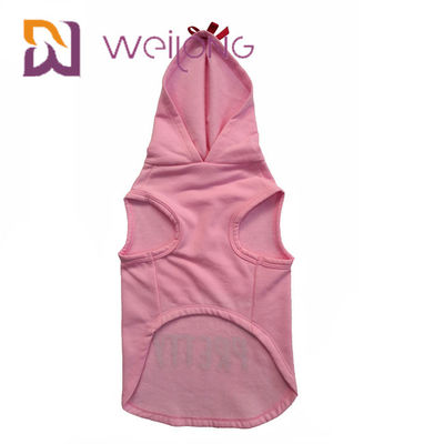 CVC Cotton Sweatshirt Fleece Giữ ấm Màu hồng cho Thú cưng Hoodie Chó / Mèo