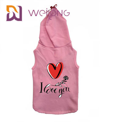 CVC Cotton Sweatshirt Fleece Giữ ấm Màu hồng cho Thú cưng Hoodie Chó / Mèo