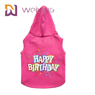 Cao su đầy màu sắc In sinh nhật cho thú cưng Hoodie cho chó màu hồng tùy chỉnh