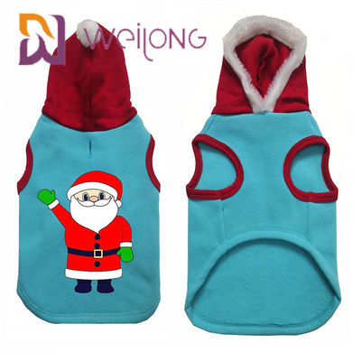 CVC Fleece Winter Pet Hoodie Quần áo Giáng sinh Cat Dog Hoodie Sweater With Santa Claus