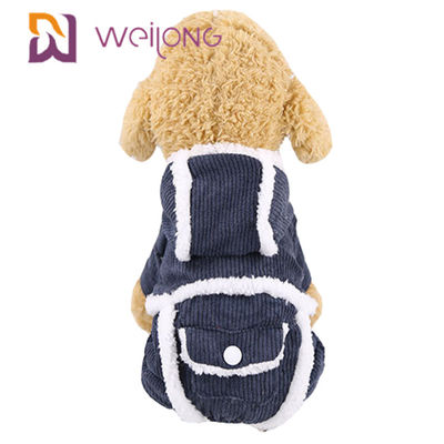 BSCI 100% Poly Corduroy Pet Pajama cho chó Quần áo mùa thu và mùa đông