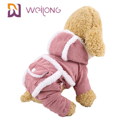 BSCI 100% Poly Corduroy Pet Pajama cho chó Quần áo mùa thu và mùa đông