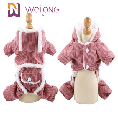 BSCI 100% Poly Corduroy Pet Pajama cho chó Quần áo mùa thu và mùa đông