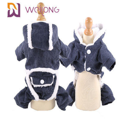 BSCI 100% Poly Corduroy Pet Pajama cho chó Quần áo mùa thu và mùa đông
