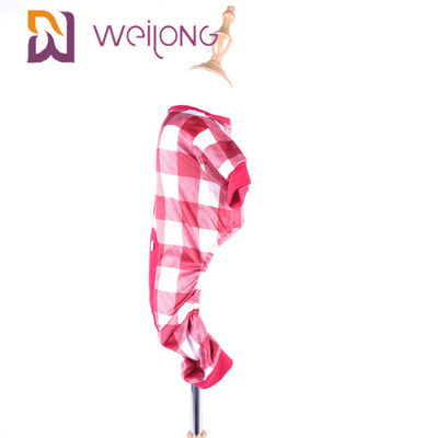 Vải mềm Poly Đồ ngủ cho chó kẻ sọc đỏ / Bộ đồ ngủ cho chó lớn BSCI