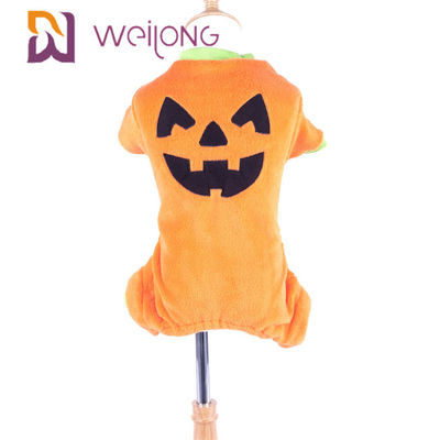 Mùa thu thêu mặt mèo Con chó cưng Pajama Halloween Bí ngô Đồ ngủ cho thú cưng ngày lễ