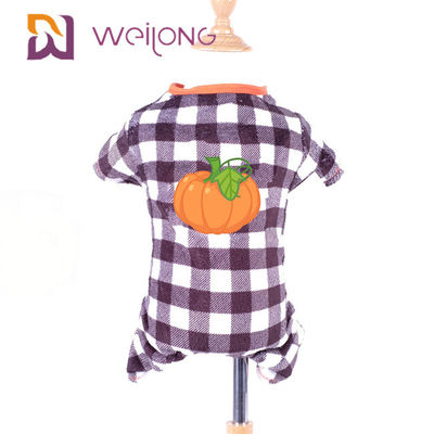 Bộ đồ ngủ bằng cao su in hình bí ngô lông cừu Bộ đồ ngủ cho chó kẻ sọc Halloween