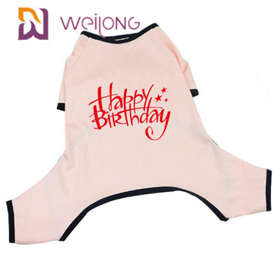 Bộ đồ ngủ sinh nhật mùa xuân / mùa hè cho thú cưng CVC Jersey Puppy Pyjamas