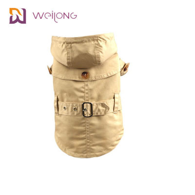 Spring Cat Wind Pet Coat Snaps Mở Bông Twill Dog Trench Coat