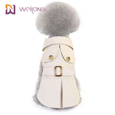 Nút mở Con mèo bụi Mùa đông Mặc áo gió kẻ sọc bằng vải cotton cho thú cưng cho chó