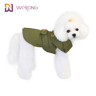 Nút mở Con mèo bụi Mùa đông Mặc áo gió kẻ sọc bằng vải cotton cho thú cưng cho chó