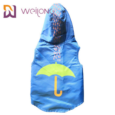 Velcro mở cao su In áo mưa chống thấm nước cho thú cưng Blue XS-XL