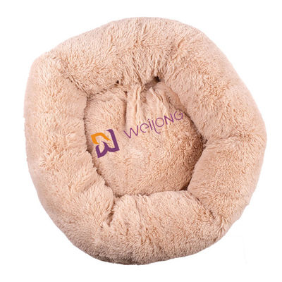 Donut Round Plush Dog Bed Chống Lo âu Ấm cúng Làm dịu êm ái Giường cho thú cưng sang trọng